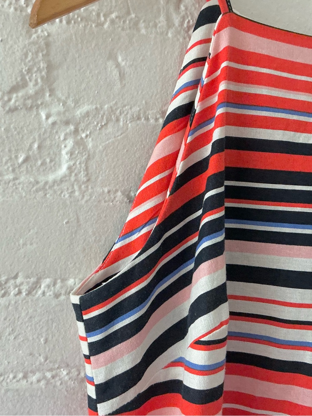 Tommy Hilfiger Linen Blend Sleeveless Dress Colorful Striped Print Vacation - Picture 4 of 16